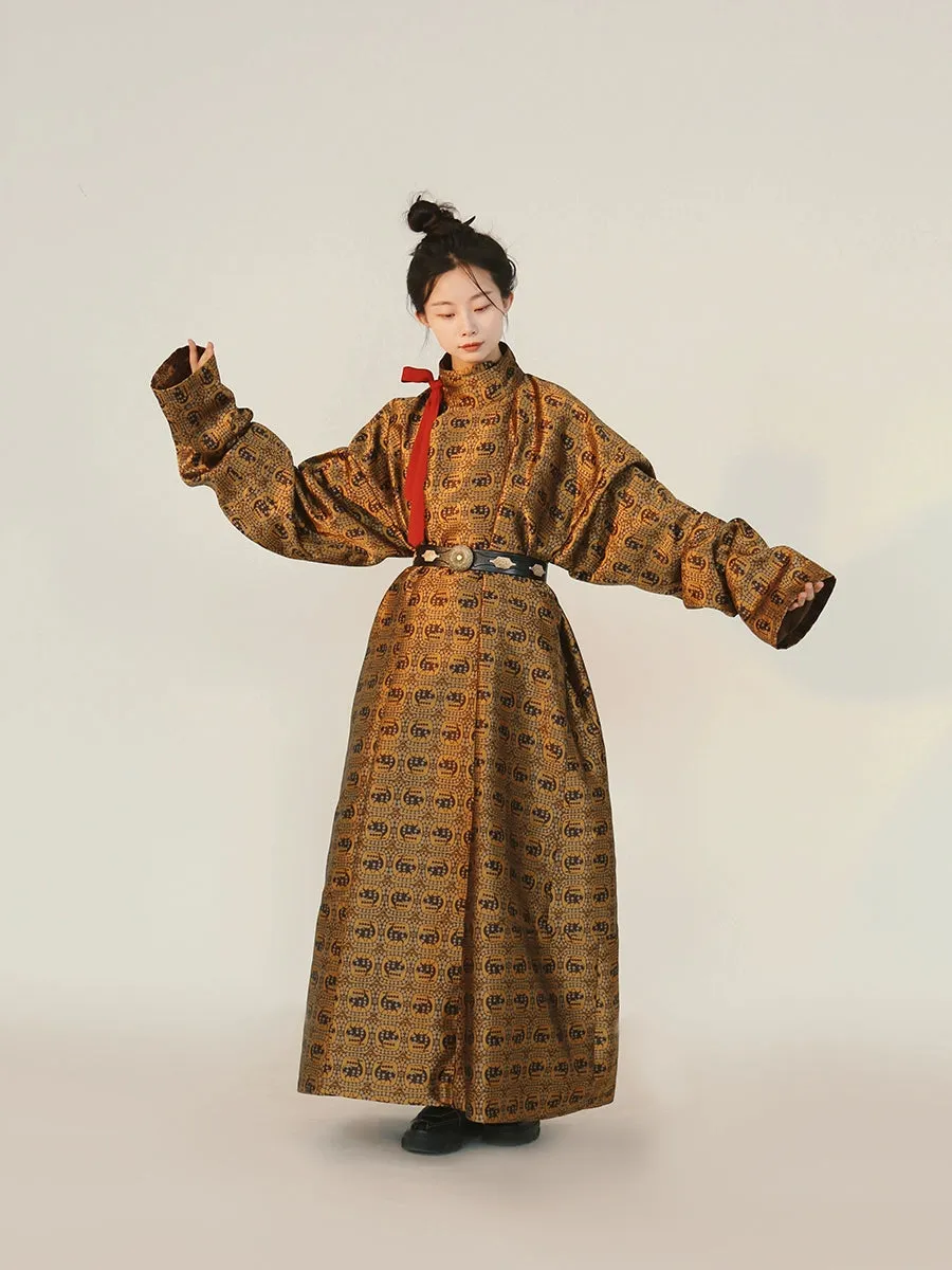 Mu Ye 牧野 Camel Northern Southern Dynasty Unisex Yuanlingpao Raised Collar Robe