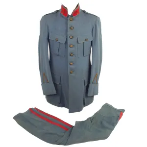 Original French WWI 31st Army Corps Artillery Sergeants Horizon Blue Wool Uniform - Tunic and Pants