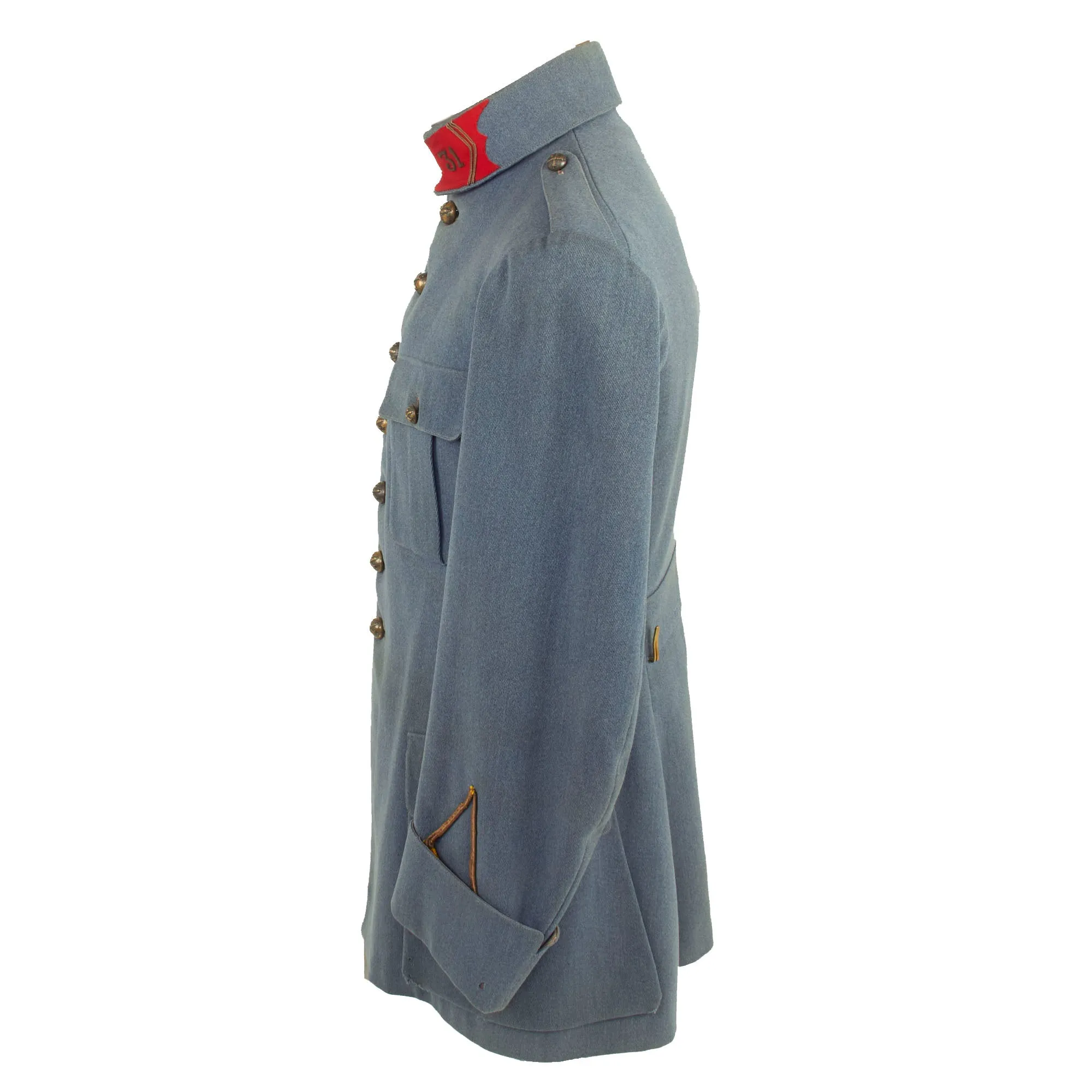 Original French WWI 31st Army Corps Artillery Sergeants Horizon Blue Wool Uniform - Tunic and Pants