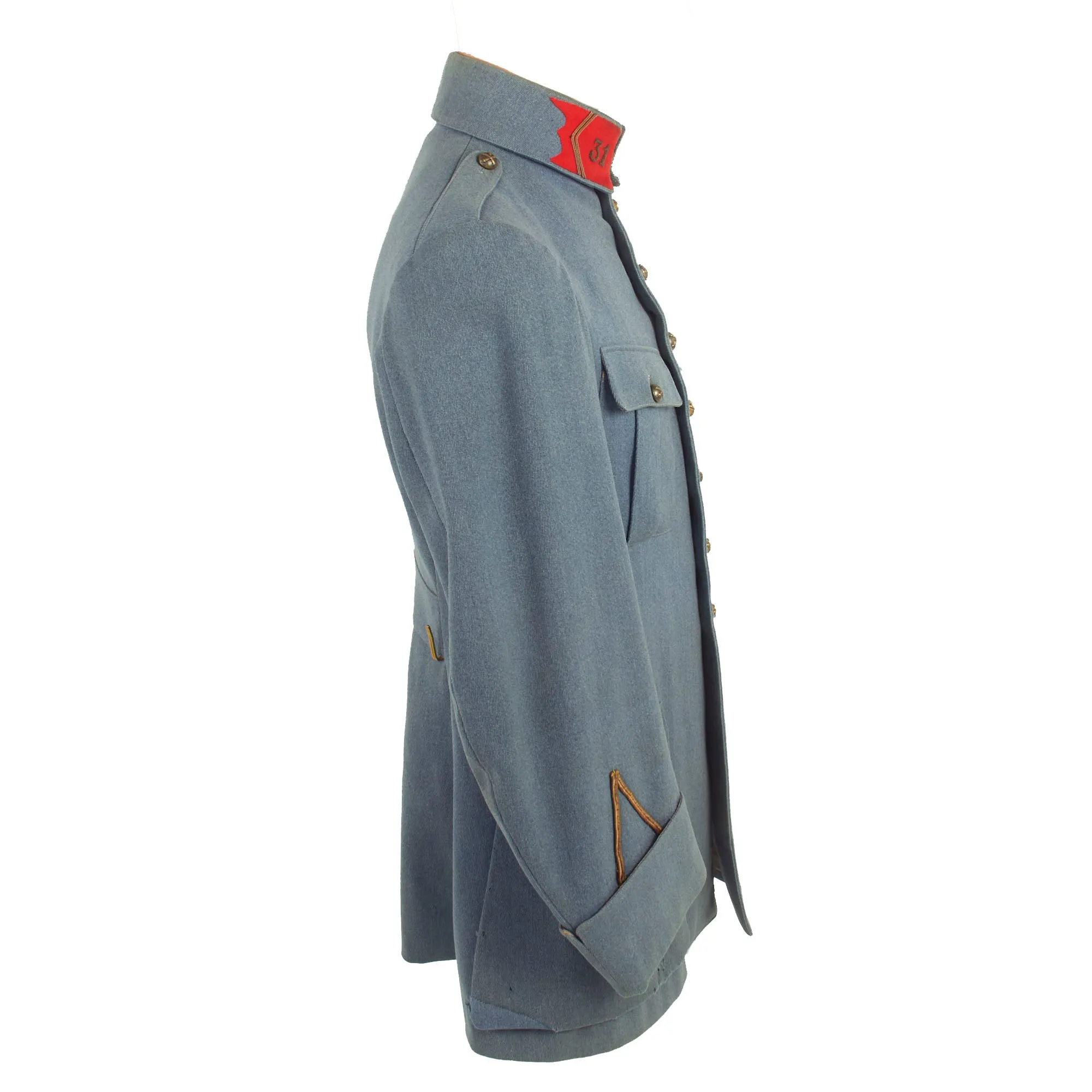 Original French WWI 31st Army Corps Artillery Sergeants Horizon Blue Wool Uniform - Tunic and Pants