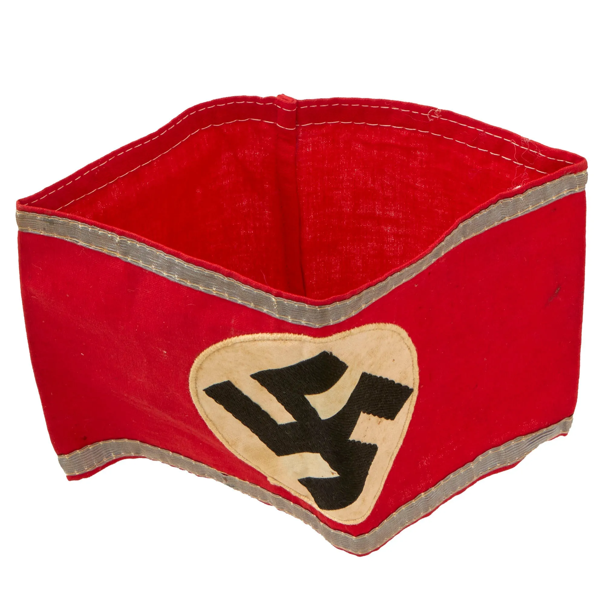 Original German Rare WWII SA Reserve Cotton Armband with Embroidered Insignia - Sturmabteilung