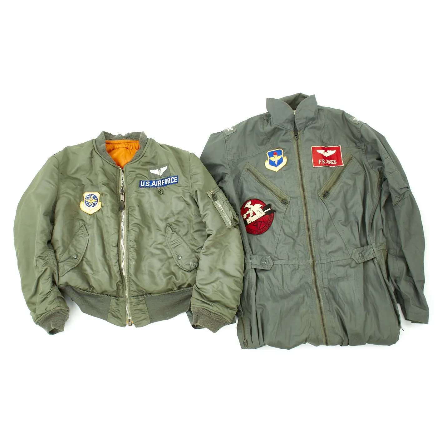 Original U.S. Cold War Colonel Flight Medic 417th Tactical Fighter Squadron MA1 Flying Jacket and Flight Suit