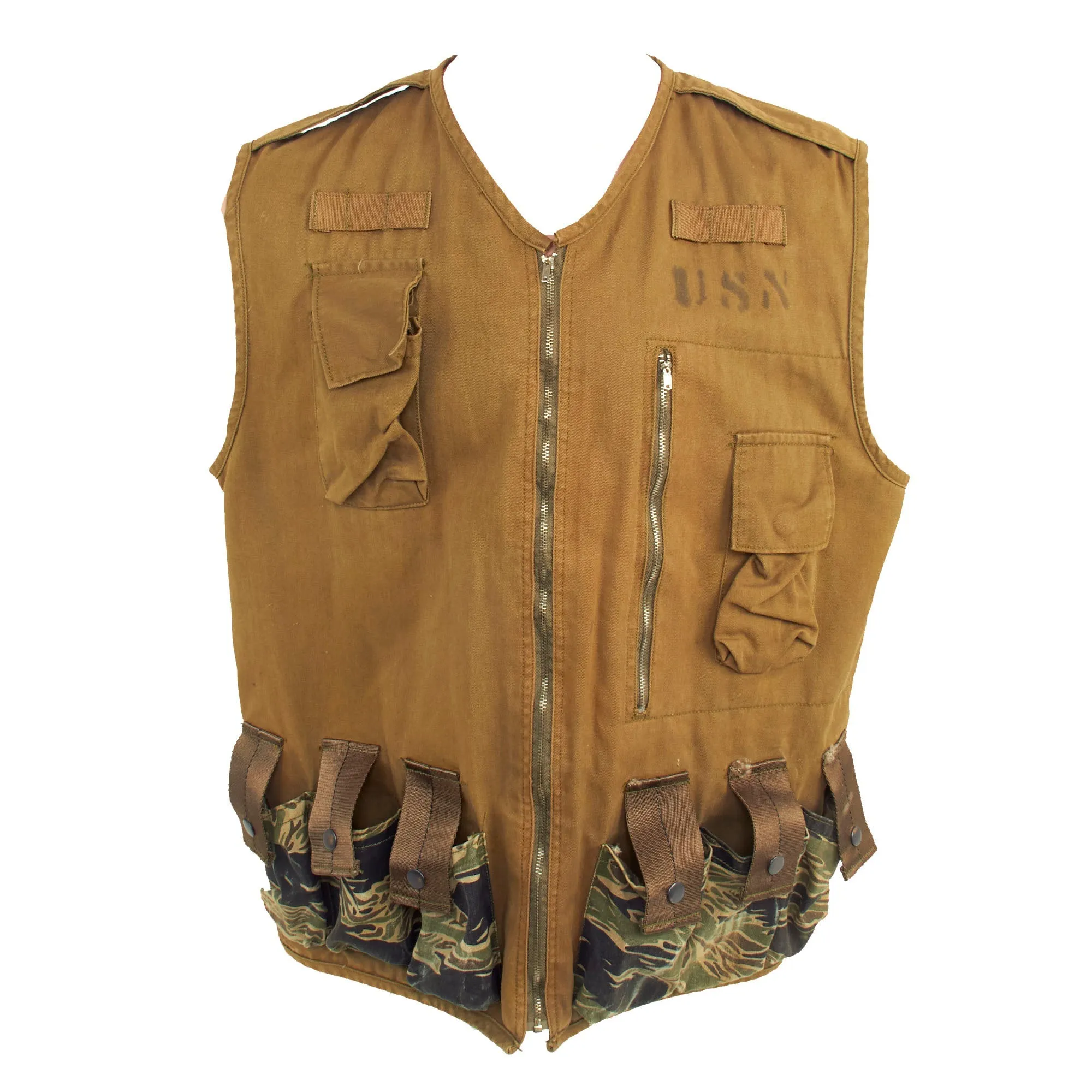 Original U.S. Vietnam War Custom Made Navy SEAL Grenadier Rifleman Vest - Marked On Reverse “Death From Below”