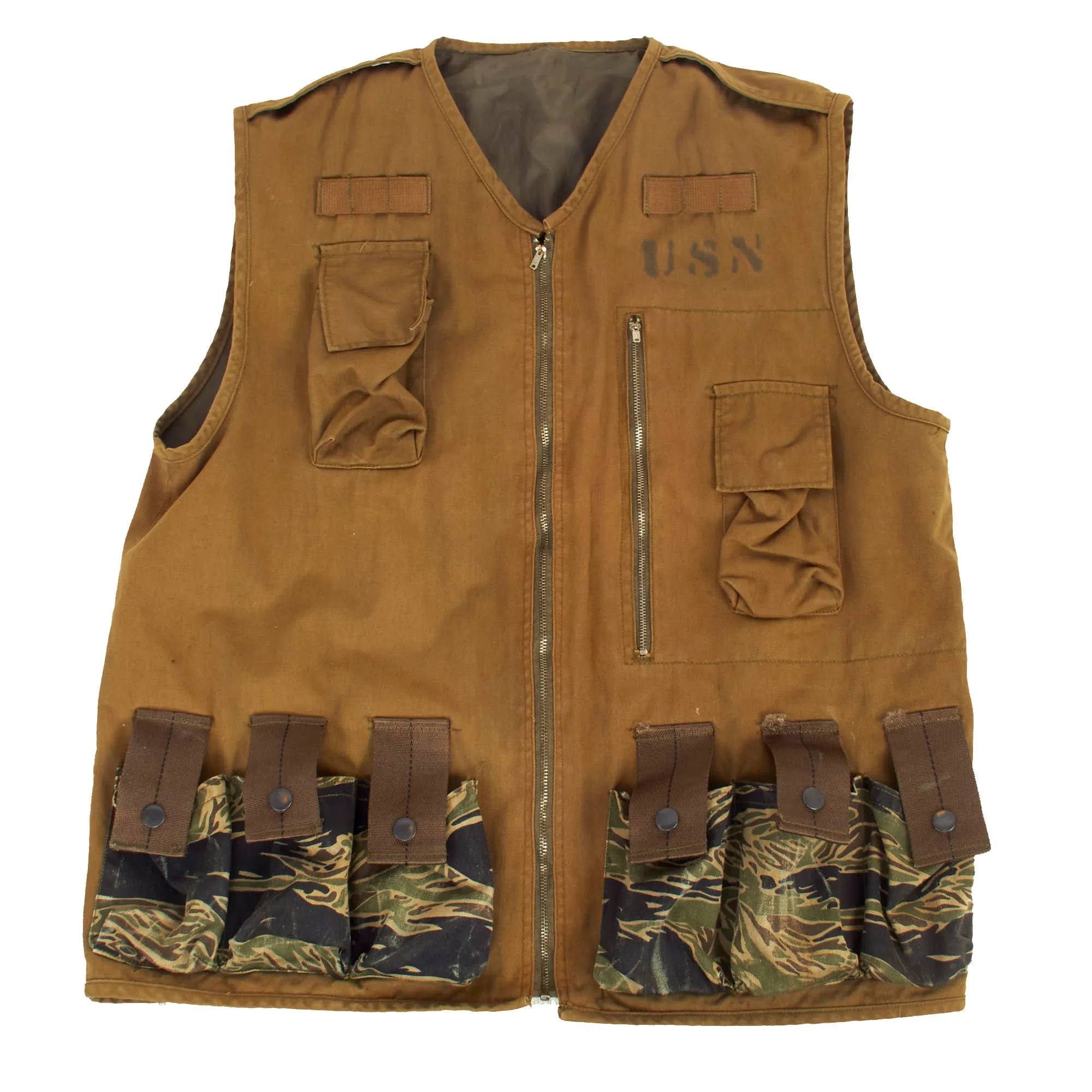 Original U.S. Vietnam War Custom Made Navy SEAL Grenadier Rifleman Vest - Marked On Reverse “Death From Below”