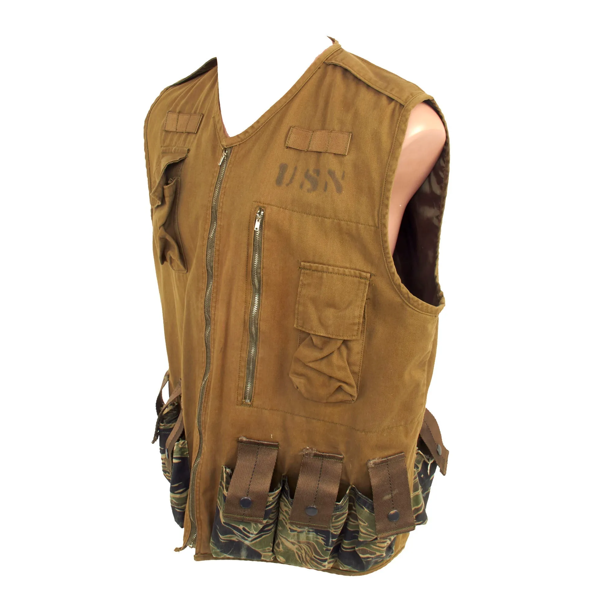 Original U.S. Vietnam War Custom Made Navy SEAL Grenadier Rifleman Vest - Marked On Reverse “Death From Below”