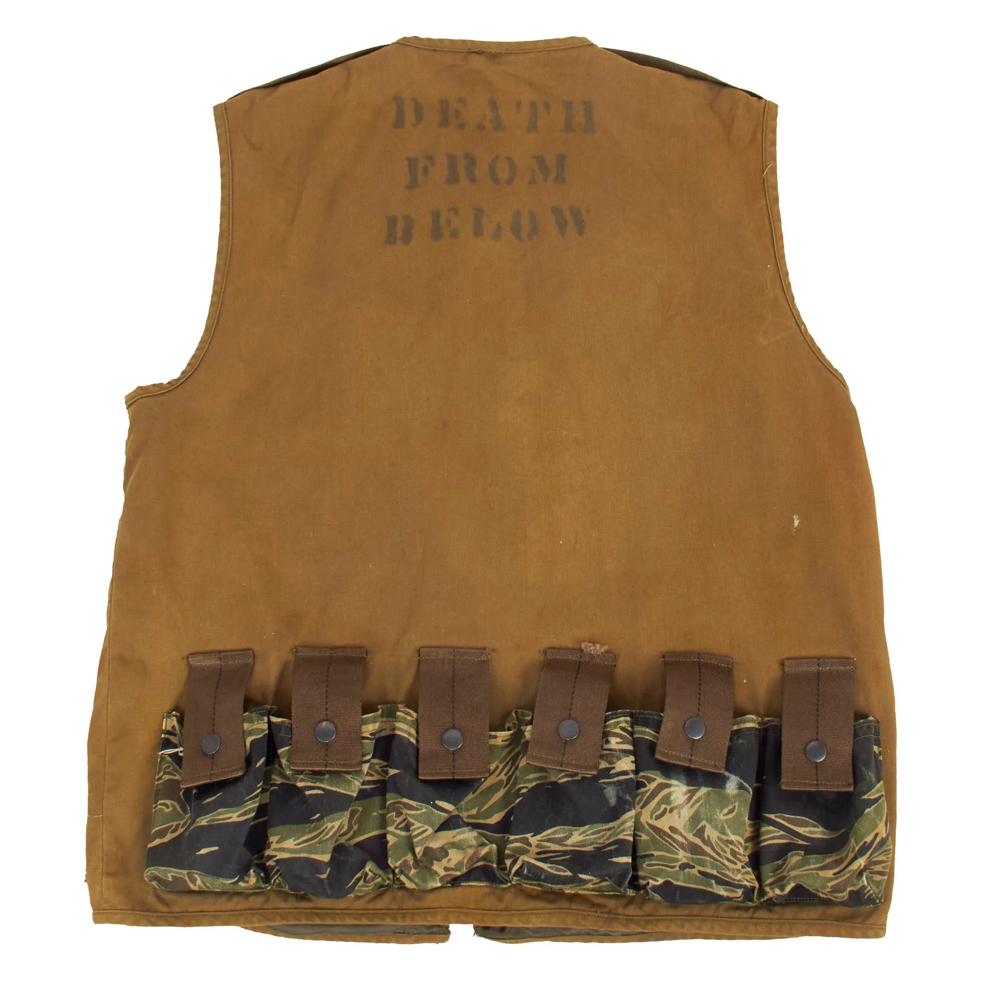 Original U.S. Vietnam War Custom Made Navy SEAL Grenadier Rifleman Vest - Marked On Reverse “Death From Below”