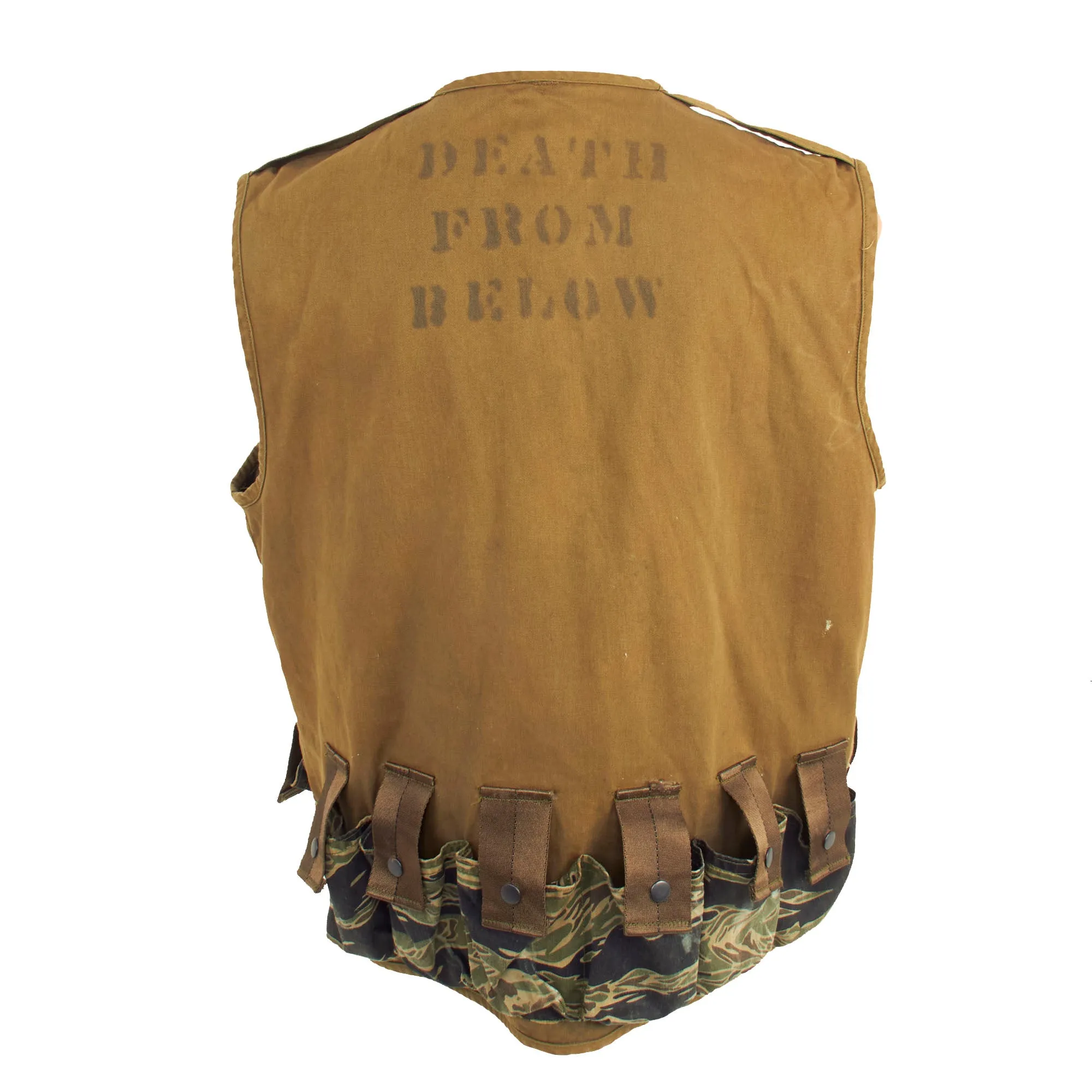 Original U.S. Vietnam War Custom Made Navy SEAL Grenadier Rifleman Vest - Marked On Reverse “Death From Below”