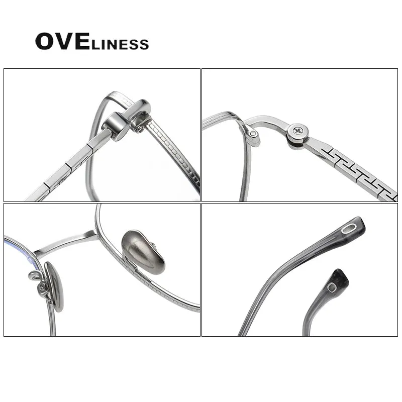 Oveliness Men's Full Rim Square Titanium Eyeglasses 80908