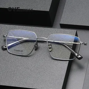 Oveliness Men's Full Rim Square Titanium Eyeglasses 80908