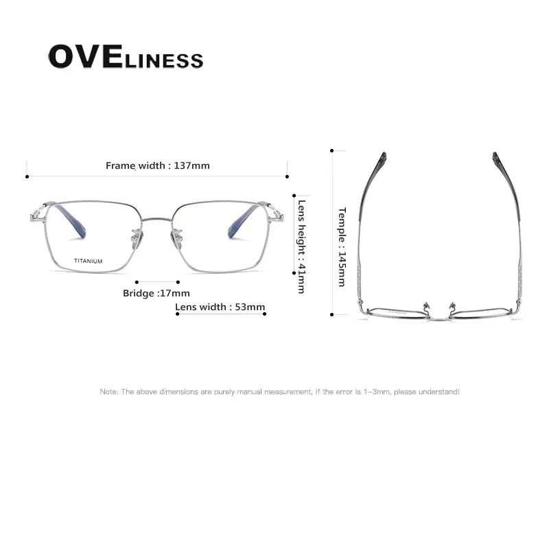 Oveliness Men's Full Rim Square Titanium Eyeglasses 80908