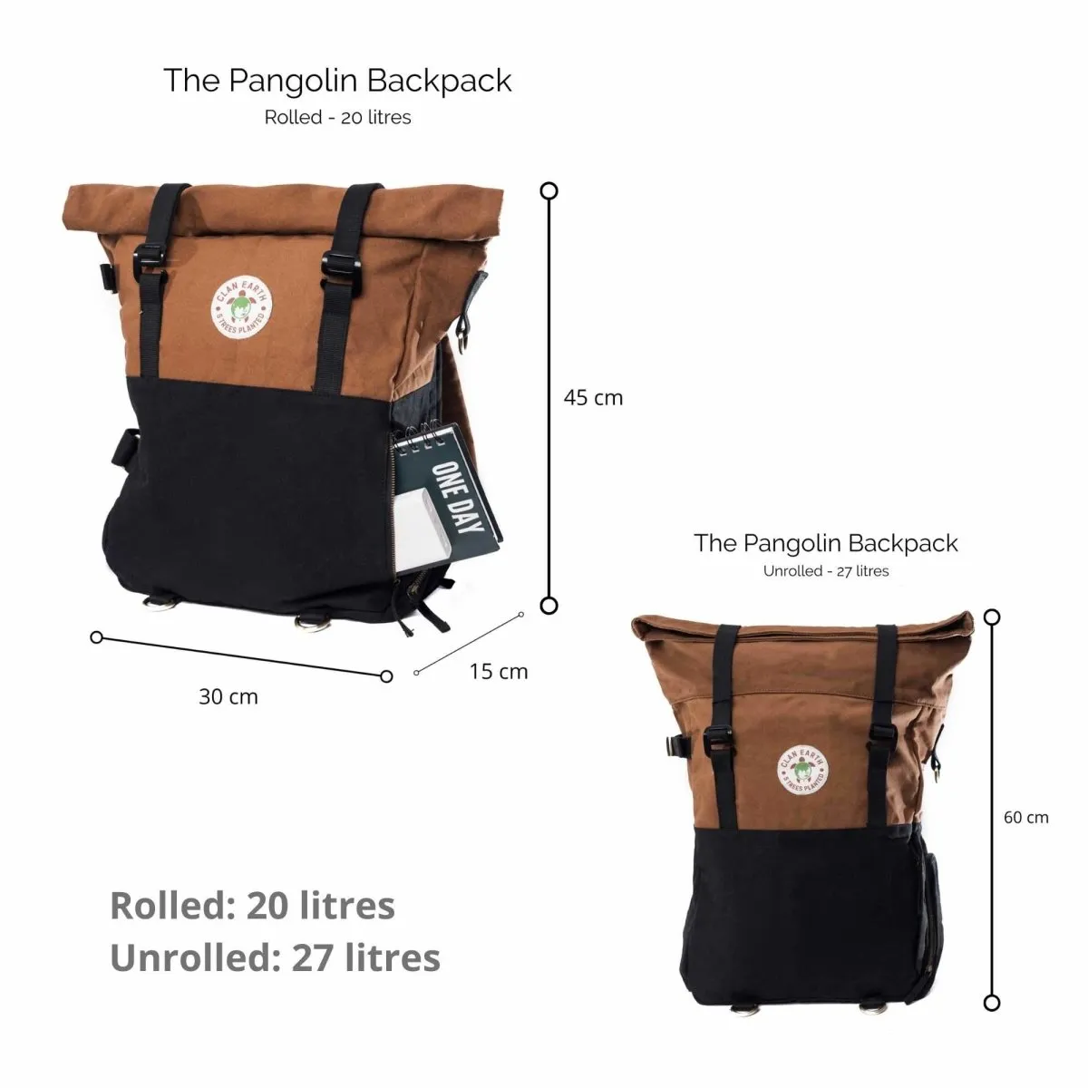 Pangolin Rolltop Backpack - Daily Carry and Travel 15.6 inch Laptop Backpack