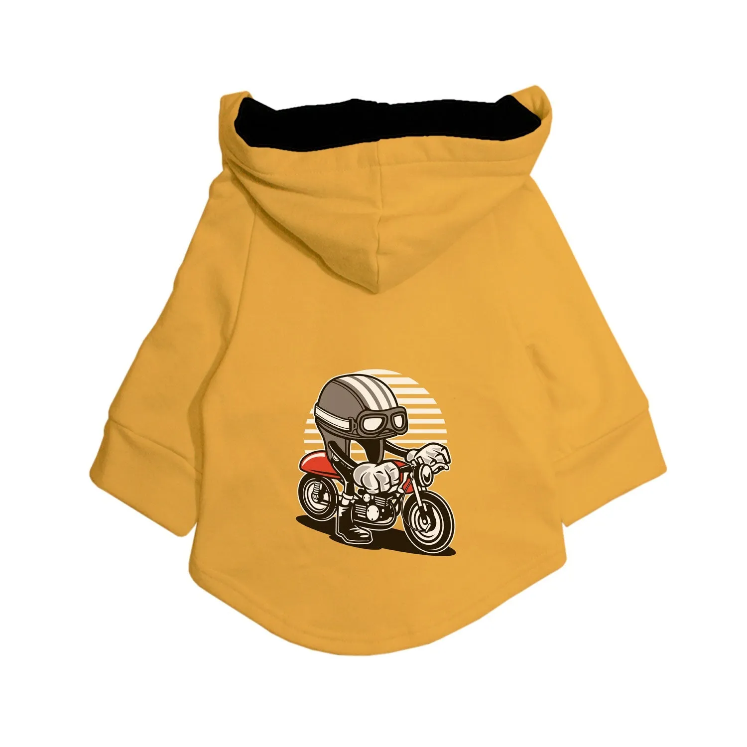 "Caferacer Helmet" Printed Dog Hoodie Jacket