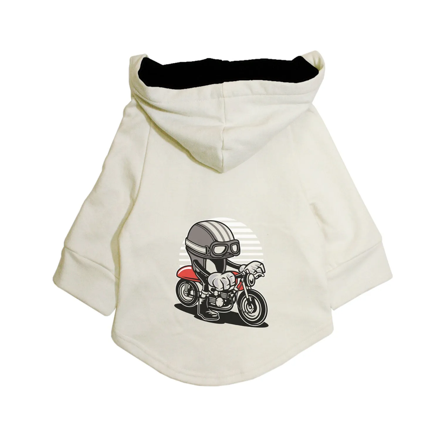 "Caferacer Helmet" Printed Dog Hoodie Jacket