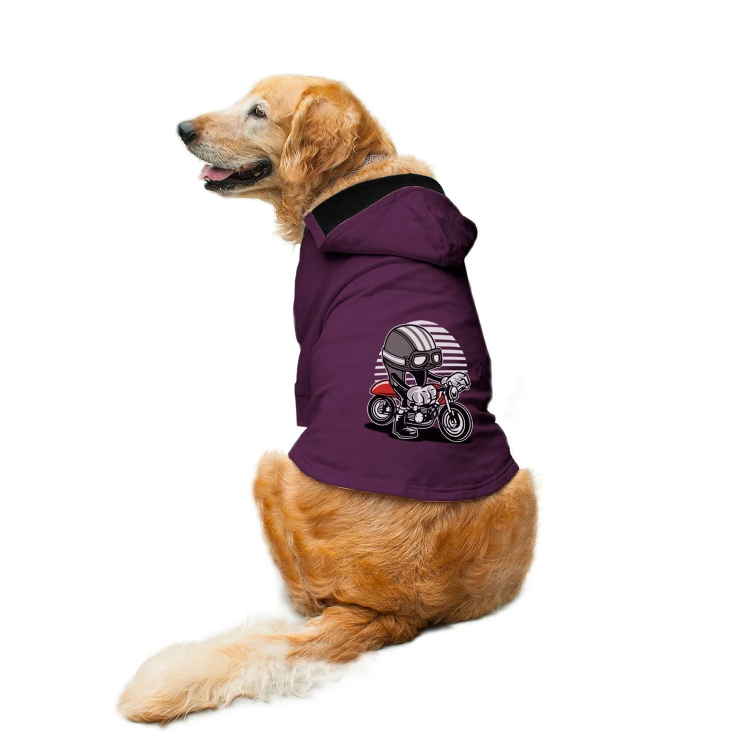 "Caferacer Helmet" Printed Dog Hoodie Jacket