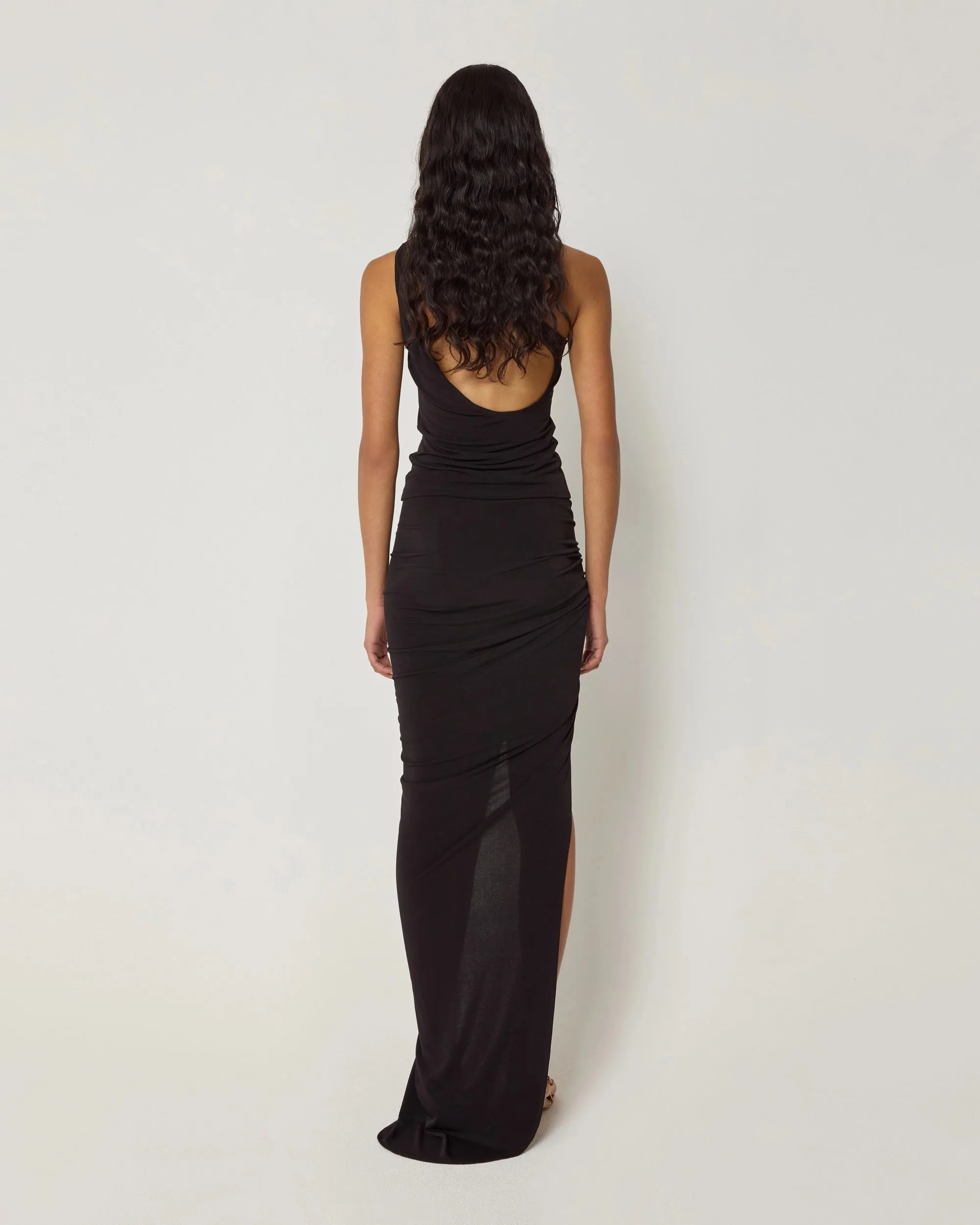 Ruched Maxi Skirt | Black