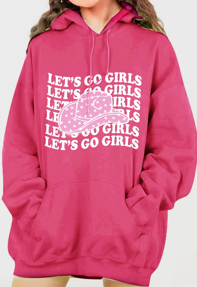 Simply Love Simply Love Full Size LET’S GO GIRLS Graphic Dropped Shoulder Hoodie