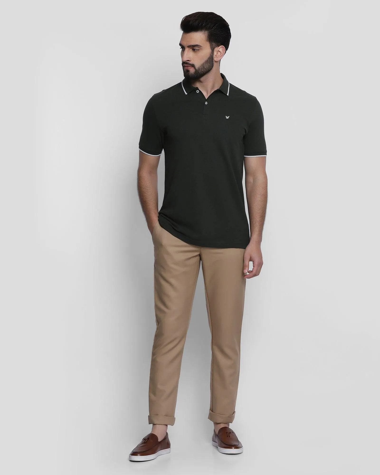 Slim Comfort B-95 Casual Khaki Solid Khakis - Supima