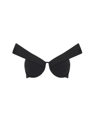 The Bardot Bustier Bra - True Black