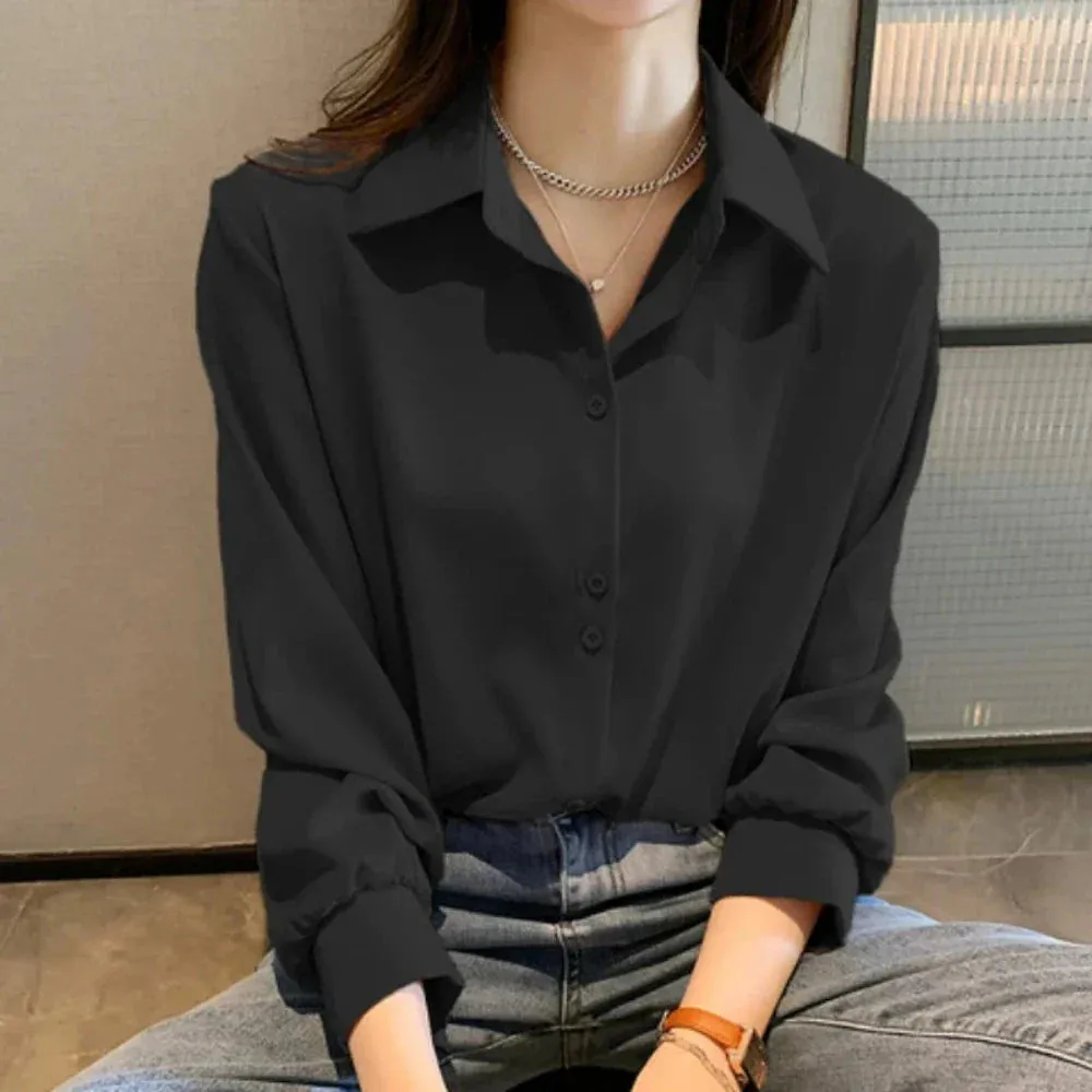 Womens Business Casual Button Front Blouse